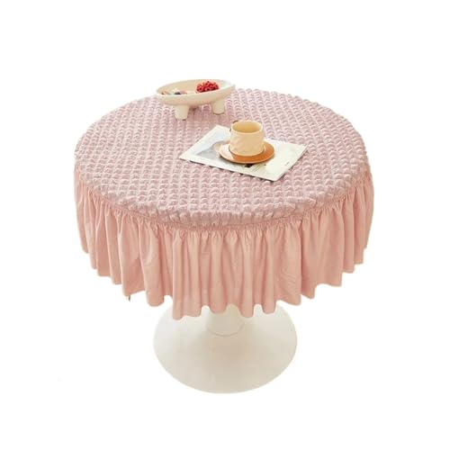 Runde Tischdecke 80 cm runde Tischdecke mit 27, romantische for Zuhause, Wohnzimmer, Esstisch, Dekoration(Pink) von XUWEWI