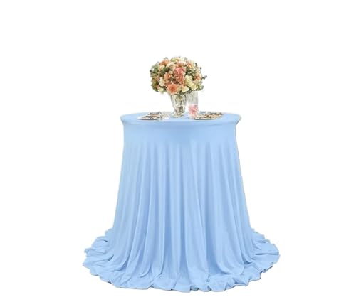 Runde Tischdecke Runde Tischdecke, Tischrock, Cocktail for Hotelparty, Hochzeit, Tischdecken-Dekoration(Blue,60x110CM) von XUWEWI