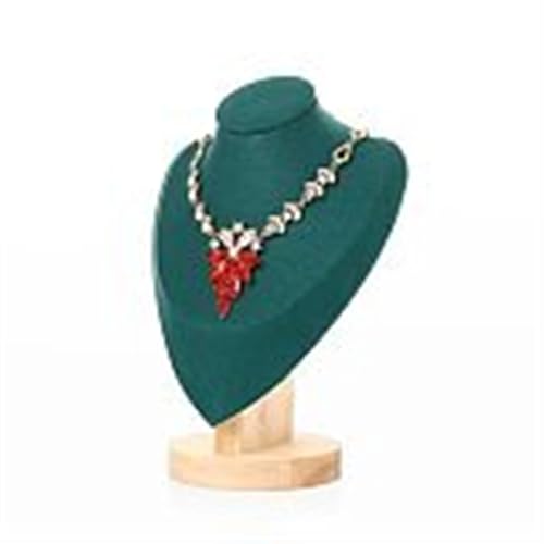 XUWEWI Halskettenständer 3PCS Samt Schmuck Halskette Modell Büste Zeigen Aussteller Display Anhänger Mannequin Stand Organizer(Green,M) von XUWEWI