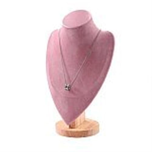 XUWEWI Halskettenständer 3PCS Samt Schmuck Halskette Modell Büste Zeigen Aussteller Display Anhänger Mannequin Stand Organizer(Pink,L) von XUWEWI