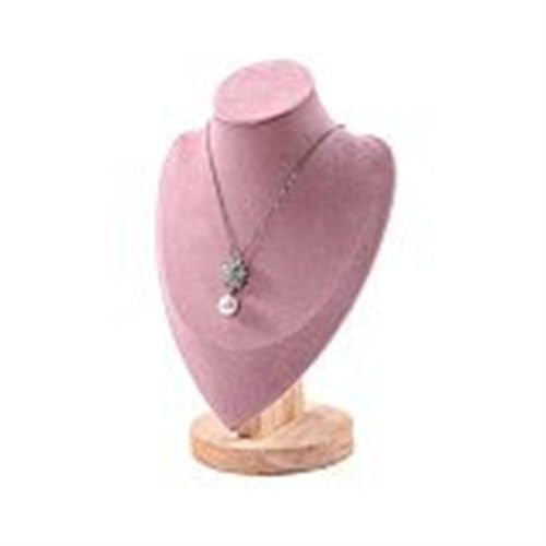 XUWEWI Halskettenständer 3PCS Samt Schmuck Halskette Modell Büste Zeigen Aussteller Display Anhänger Mannequin Stand Organizer(Pink,M) von XUWEWI