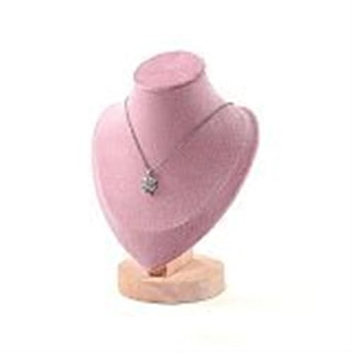 XUWEWI Halskettenständer 3PCS Samt Schmuck Halskette Modell Büste Zeigen Aussteller Display Anhänger Mannequin Stand Organizer(Pink,S) von XUWEWI