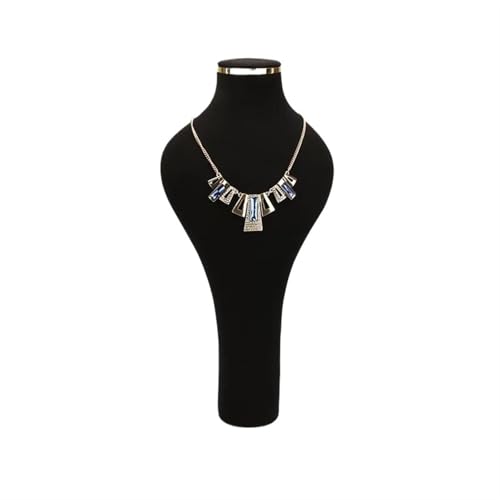 XUWEWI Halskettenständer Halskette Display Stand Halter Kleiderbügel Schmuck Büste Modell Rack Samt Anhänger Zeigen Regal for Mall(Black) von XUWEWI