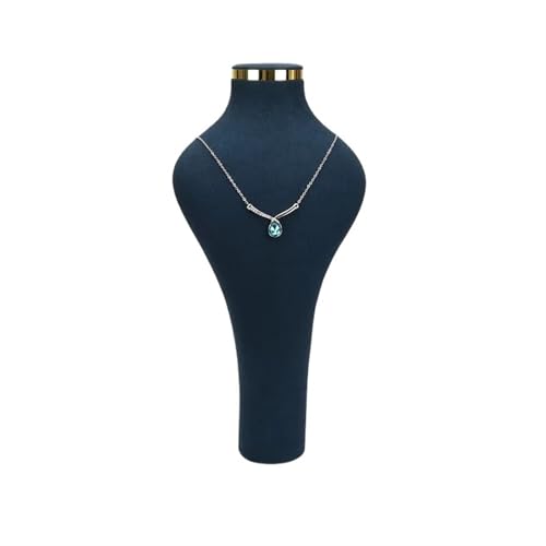 XUWEWI Halskettenständer Halskette Display Stand Halter Kleiderbügel Schmuck Büste Modell Rack Samt Anhänger Zeigen Regal for Mall(Blue) von XUWEWI