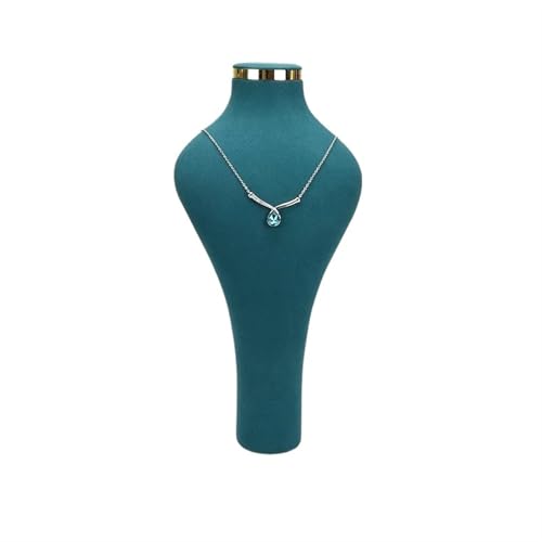XUWEWI Halskettenständer Halskette Display Stand Halter Kleiderbügel Schmuck Büste Modell Rack Samt Anhänger Zeigen Regal for Mall(Light Blue) von XUWEWI