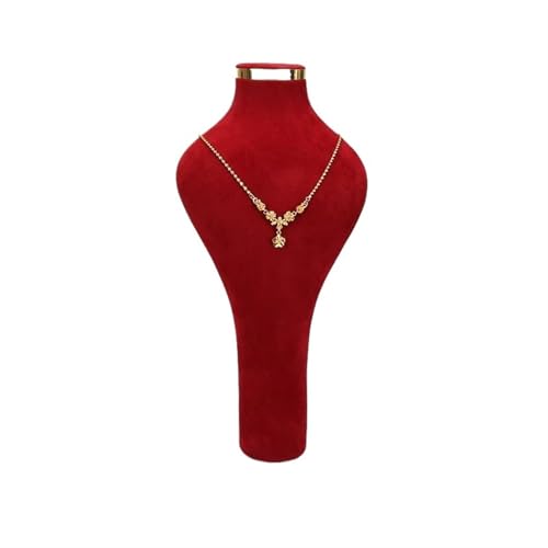 XUWEWI Halskettenständer Halskette Display Stand Halter Kleiderbügel Schmuck Büste Modell Rack Samt Anhänger Zeigen Regal for Mall(Red) von XUWEWI