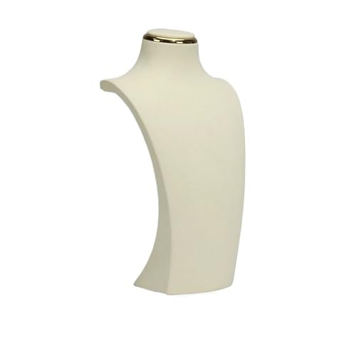 XUWEWI Halskettenständer Halsketten-Ausstellungsständer, Metall-Mikrofaser-Fenstermodell, Hals-Ausstellungsständer, Anhänger, hängendes Hals-Hals-Regal(M Beige) von XUWEWI