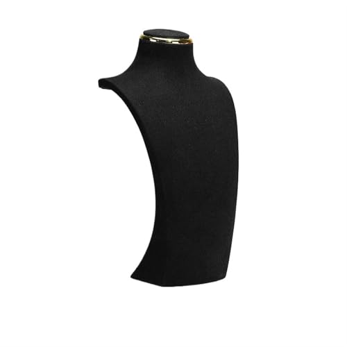 XUWEWI Halskettenständer Halsketten-Ausstellungsständer, Metall-Mikrofaser-Fenstermodell, Hals-Ausstellungsständer, Anhänger, hängendes Hals-Hals-Regal(M Black) von XUWEWI