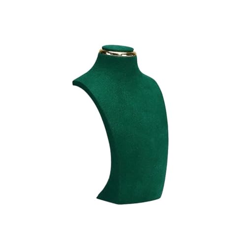 XUWEWI Halskettenständer Halsketten-Ausstellungsständer, Metall-Mikrofaser-Fenstermodell, Hals-Ausstellungsständer, Anhänger, hängendes Hals-Hals-Regal(S Green) von XUWEWI