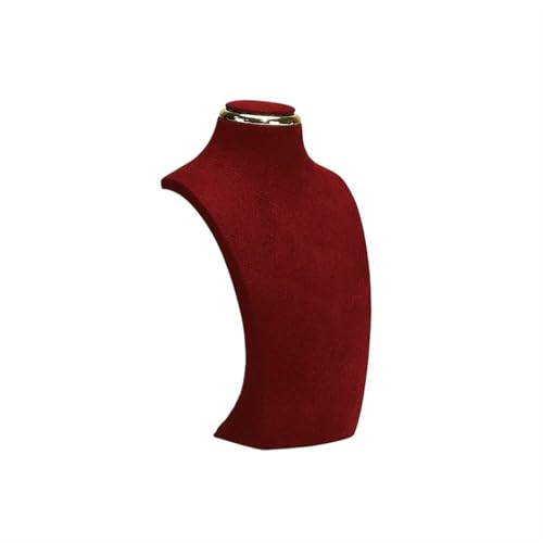 XUWEWI Halskettenständer Halsketten-Ausstellungsständer, Metall-Mikrofaser-Fenstermodell, Hals-Ausstellungsständer, Anhänger, hängendes Hals-Hals-Regal(S Red) von XUWEWI