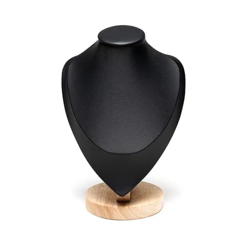 XUWEWI Halskettenständer Modell Büste Show Aussteller Samt Schmuck Display Halskette Anhänger Schaufensterpuppe Schmuckständer Organizer(Black,M) von XUWEWI