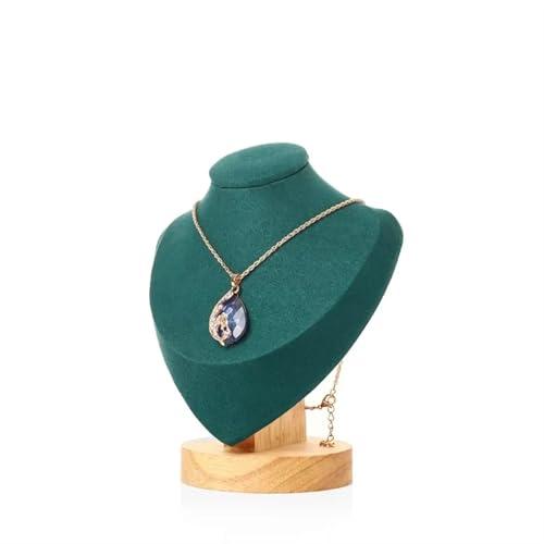 XUWEWI Halskettenständer Modell Büste Show Aussteller Samt Schmuck Display Halskette Anhänger Schaufensterpuppe Schmuckständer Organizer(Green,S) von XUWEWI