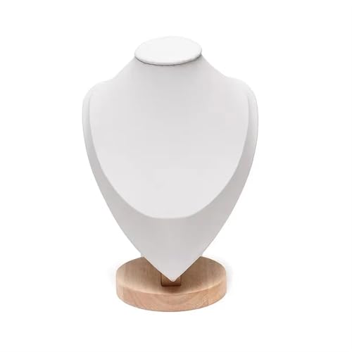 XUWEWI Halskettenständer Modell Büste Show Aussteller Samt Schmuck Display Halskette Anhänger Schaufensterpuppe Schmuckständer Organizer(White,M) von XUWEWI