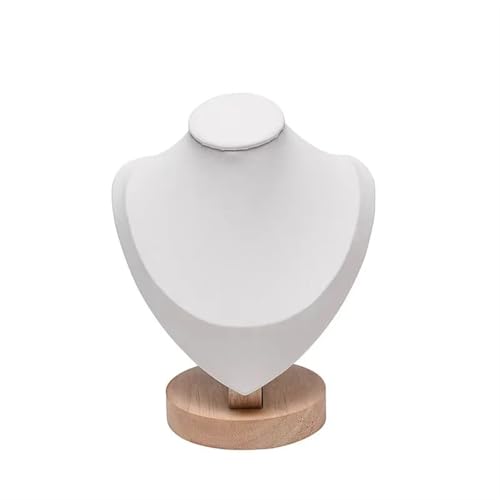 XUWEWI Halskettenständer Modell Büste Show Aussteller Samt Schmuck Display Halskette Anhänger Schaufensterpuppe Schmuckständer Organizer(White,S) von XUWEWI