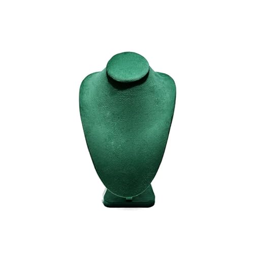 XUWEWI Halskettenständer Porträt Schmuckständer Samt Halskette Anhänger Rack Ohrringe Aufbewahrung Kettenhalter Schmuck Display Prop(Green) von XUWEWI