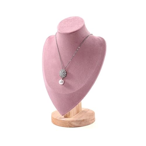 XUWEWI Halskettenständer Rosa Schmuck Organizer Display Ständer Holzsockel Kettenhalter Anhänger Ohrringe Halskette Schaufensterpuppe for Shop Showcase Dekorieren(M) von XUWEWI