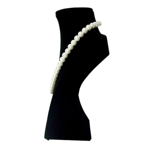 XUWEWI Halskettenständer Schwarzes Samt-Mannequin-Set, 3-teilig, Holzregal, Regal, Porträt, Schmuck, Halskette, Anhänger, Display, Requisite, Büste, Ständer, Halter for(18.5x9.5x30cm) von XUWEWI