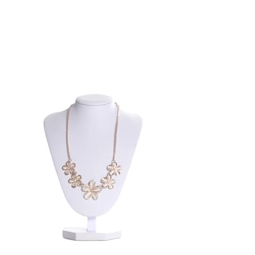 XUWEWI Halskettenständer Weißer PU-Modellbüste-Show-Aussteller-Samt-Schmuck-Display-Halsketten-Anhänger-Mannequin-Schmuckständer(Height 22CM) von XUWEWI