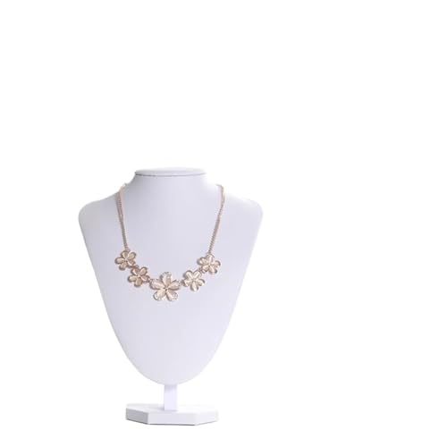 XUWEWI Halskettenständer Weißer PU-Modellbüste-Show-Aussteller-Samt-Schmuck-Display-Halsketten-Anhänger-Mannequin-Schmuckständer(Height 25CM) von XUWEWI
