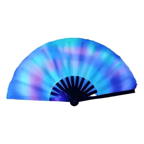 XUWEWI Holographic Rave Handfächer 2 Stück 33 cm großer Faltbarer Hand-Rave-Fan mit Farbverlauf, bunt, reflektierend, Faltbarer Fan, Musikfestival-Fan, Tanz-Fan, Geschenke(Color 10) von XUWEWI