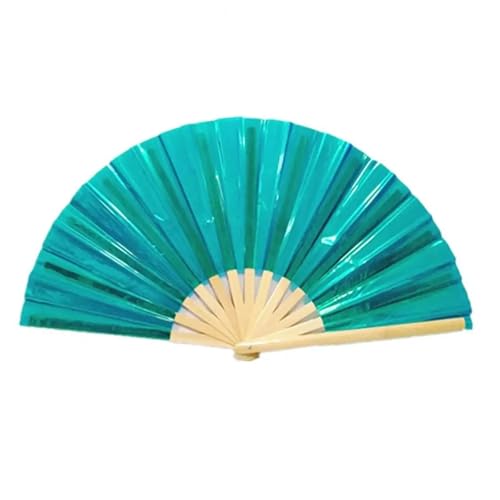 XUWEWI Holographic Rave Handfächer 2 stücke PVC Holographische Folding Fan Schillernden Handheld Fan Sommer Lüfter Dekoration Dance Performance Requisiten Party(Color 8) von XUWEWI