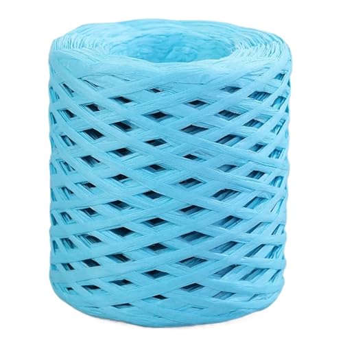 XUWEWI Raffiaband 3 Rollen 200,0 m Bastpapierbandgarn Handarbeit Handwerk Farbe Strickseil Passend for Party Heimdekoration Requisiten DIY Geschenkverpackung Für Dekoration Weben Florist(Blue) von XUWEWI