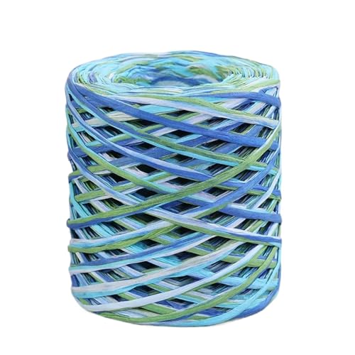 XUWEWI Raffiaband 3 Rollen 200,0 m Bastpapierbandgarn Handarbeit Handwerk Farbe Strickseil Passend for Party Heimdekoration Requisiten DIY Geschenkverpackung Für Dekoration Weben Florist(Blue Green) von XUWEWI