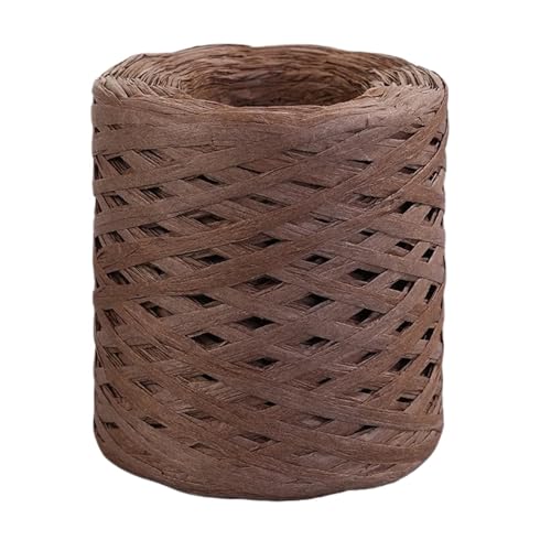 XUWEWI Raffiaband 3 Rollen 200,0 m Bastpapierbandgarn Handarbeit Handwerk Farbe Strickseil Passend for Party Heimdekoration Requisiten DIY Geschenkverpackung Für Dekoration Weben Florist(Coffee) von XUWEWI
