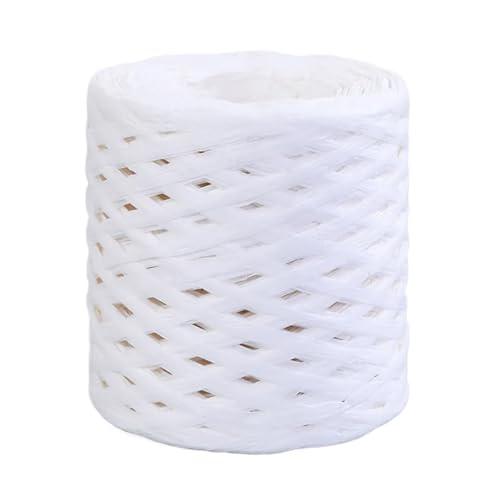 XUWEWI Raffiaband 3 Rollen 200,0 m Bastpapierbandgarn Handarbeit Handwerk Farbe Strickseil Passend for Party Heimdekoration Requisiten DIY Geschenkverpackung Für Dekoration Weben Florist(White) von XUWEWI