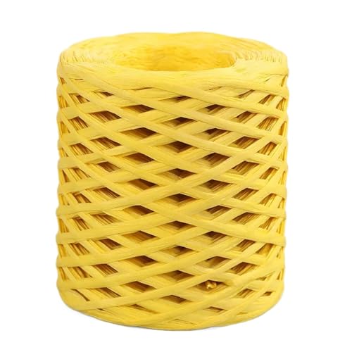 XUWEWI Raffiaband 3 Rollen 200,0 m Bastpapierbandgarn Handarbeit Handwerk Farbe Strickseil Passend for Party Heimdekoration Requisiten DIY Geschenkverpackung Für Dekoration Weben Florist(Yellow) von XUWEWI