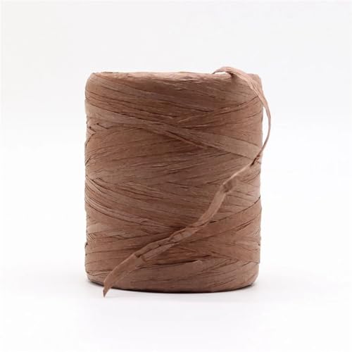 XUWEWI Raffiaband 3 Rollen natürliches Raffiagarn, handgehäkelt, faltbares Raffia-Taschen-/Hut-Raffia-Bandseil for Handstricken von Raffia-Strohhüten Für Dekoration Weben Florist(Coffee) von XUWEWI