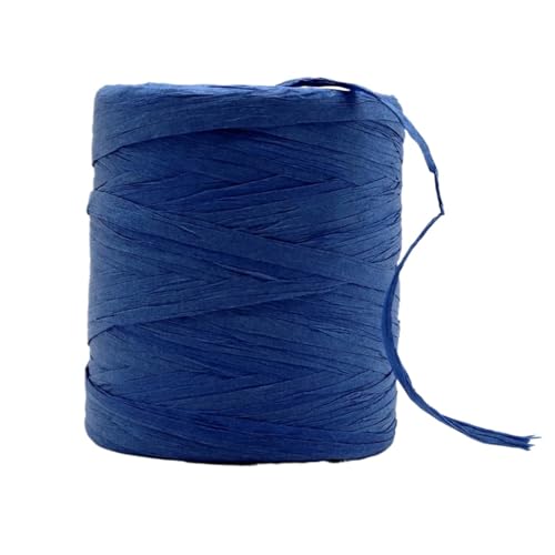 XUWEWI Raffiaband 3 Rollen natürliches Raffiagarn, handgehäkelt, faltbares Raffia-Taschen-/Hut-Raffia-Bandseil for Handstricken von Raffia-Strohhüten Für Dekoration Weben Florist(Dark Blue) von XUWEWI