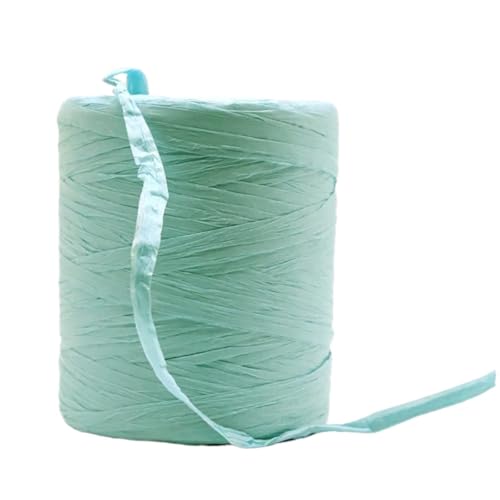 XUWEWI Raffiaband 3 Rollen natürliches Raffiagarn, handgehäkelt, faltbares Raffia-Taschen-/Hut-Raffia-Bandseil for Handstricken von Raffia-Strohhüten Für Dekoration Weben Florist(Light Blue) von XUWEWI