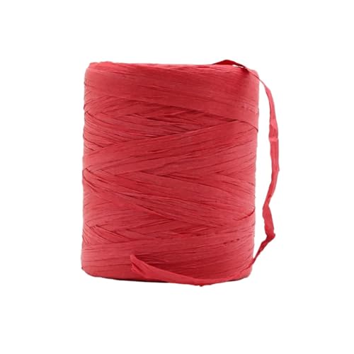 XUWEWI Raffiaband 3 Rollen natürliches Raffiagarn, handgehäkelt, faltbares Raffia-Taschen-/Hut-Raffia-Bandseil for Handstricken von Raffia-Strohhüten Für Dekoration Weben Florist(Red) von XUWEWI