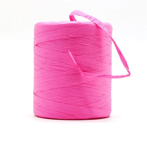 XUWEWI Raffiaband 3 Rollen natürliches Raffiagarn, handgehäkelt, faltbares Raffia-Taschen-/Hut-Raffia-Bandseil for Handstricken von Raffia-Strohhüten Für Dekoration Weben Florist(Rose red) von XUWEWI