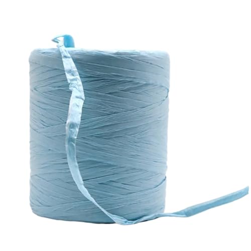 XUWEWI Raffiaband 3 Rollen natürliches Raffiagarn, handgehäkelt, faltbares Raffia-Taschen-/Hut-Raffia-Bandseil for Handstricken von Raffia-Strohhüten Für Dekoration Weben Florist(Sky Blue) von XUWEWI