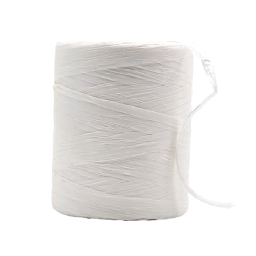 XUWEWI Raffiaband 3 Rollen natürliches Raffiagarn, handgehäkelt, faltbares Raffia-Taschen-/Hut-Raffia-Bandseil for Handstricken von Raffia-Strohhüten Für Dekoration Weben Florist(White) von XUWEWI