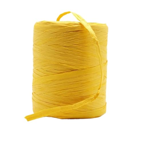 XUWEWI Raffiaband 3 Rollen natürliches Raffiagarn, handgehäkelt, faltbares Raffia-Taschen-/Hut-Raffia-Bandseil for Handstricken von Raffia-Strohhüten Für Dekoration Weben Florist(Yellow) von XUWEWI