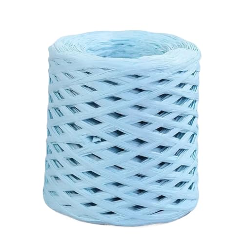 XUWEWI Raffiaband 3 Stück 200,0 m natürliches Bast-Strohgarn for Stricken, Häkeln, DIY, handgefertigt, handgestrickt, Geschenkverpackung Für Dekoration Weben Florist(Light Blue) von XUWEWI