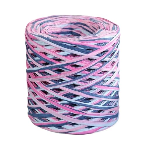 XUWEWI Raffiaband 3 Stück 200,0 m natürliches Bast-Strohgarn for Stricken, Häkeln, DIY, handgefertigt, handgestrickt, Geschenkverpackung Für Dekoration Weben Florist(Purple) von XUWEWI
