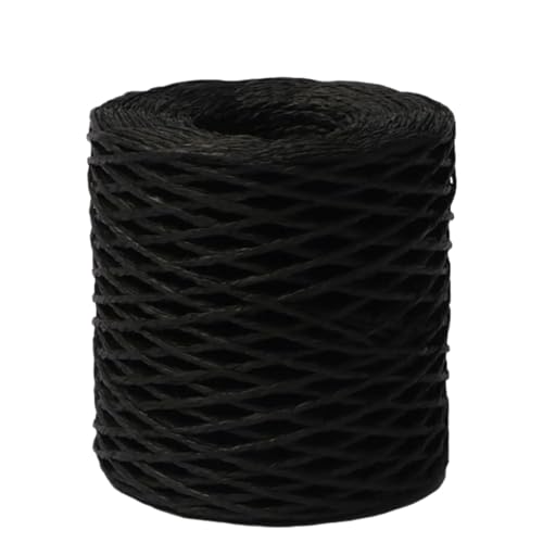 XUWEWI Raffiaband 3 Stück Bast-Graspapier-Bast-Band for Häkel-Strickdraht, natürliche Farbe, Matte Textur, Bast-Papierbänder for Hut-DIY-Dekoration Für Dekoration Weben Florist(Black) von XUWEWI