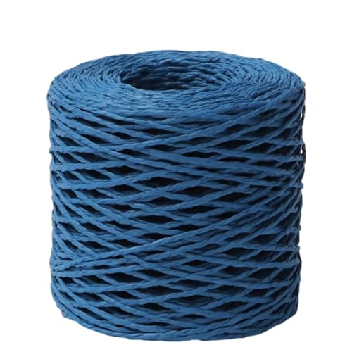 XUWEWI Raffiaband 3 Stück Bast-Graspapier-Bast-Band for Häkel-Strickdraht, natürliche Farbe, Matte Textur, Bast-Papierbänder for Hut-DIY-Dekoration Für Dekoration Weben Florist(Dark Blue) von XUWEWI