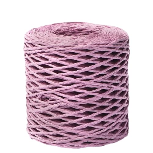 XUWEWI Raffiaband 3 Stück Bast-Graspapier-Bast-Band for Häkel-Strickdraht, natürliche Farbe, Matte Textur, Bast-Papierbänder for Hut-DIY-Dekoration Für Dekoration Weben Florist(Pink) von XUWEWI