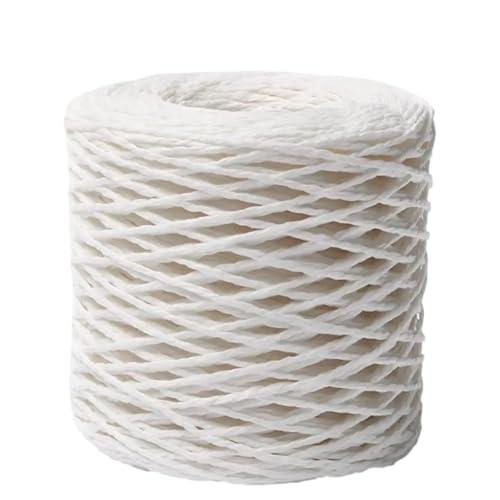 XUWEWI Raffiaband 3 Stück Bast-Graspapier-Bast-Band for Häkel-Strickdraht, natürliche Farbe, Matte Textur, Bast-Papierbänder for Hut-DIY-Dekoration Für Dekoration Weben Florist(White) von XUWEWI