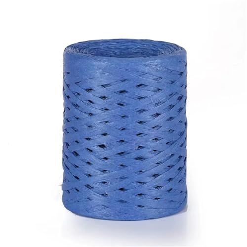 XUWEWI Raffiaband 3 stücke 100g Natürliche Bast Stroh Garn Papier Band Garn for DIY Handgemachte Sonnenhut Strand Tasche Hause Dekoration Für Dekoration Weben Florist(Dark Blue) von XUWEWI