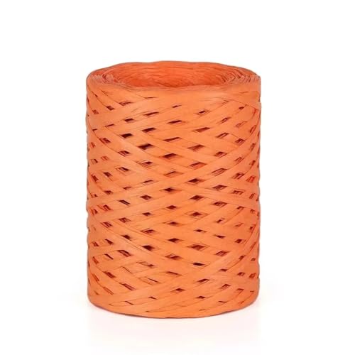 XUWEWI Raffiaband 3 stücke 100g Natürliche Bast Stroh Garn Papier Band Garn for DIY Handgemachte Sonnenhut Strand Tasche Hause Dekoration Für Dekoration Weben Florist(Orange) von XUWEWI
