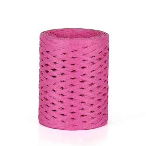 XUWEWI Raffiaband 3 stücke 100g Natürliche Bast Stroh Garn Papier Band Garn for DIY Handgemachte Sonnenhut Strand Tasche Hause Dekoration Für Dekoration Weben Florist(Pink) von XUWEWI