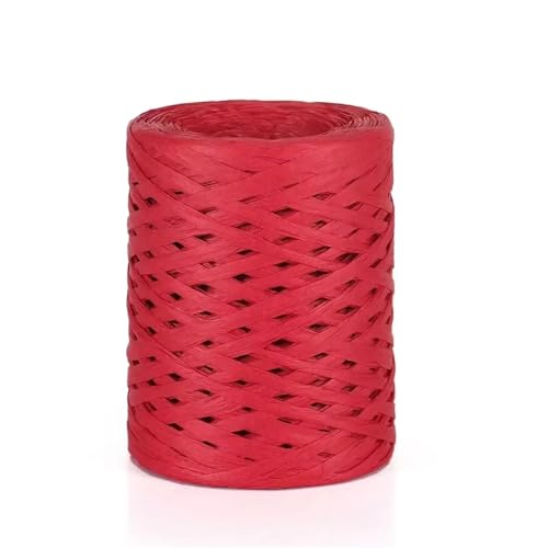 XUWEWI Raffiaband 3 stücke 100g Natürliche Bast Stroh Garn Papier Band Garn for DIY Handgemachte Sonnenhut Strand Tasche Hause Dekoration Für Dekoration Weben Florist(Red) von XUWEWI