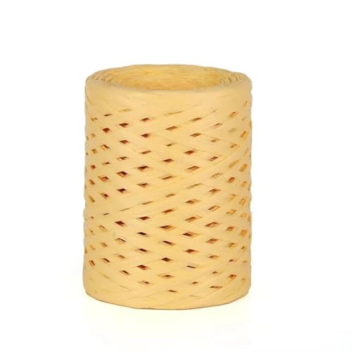 XUWEWI Raffiaband 3 stücke 100g Natürliche Bast Stroh Garn Papier Band Garn for DIY Handgemachte Sonnenhut Strand Tasche Hause Dekoration Für Dekoration Weben Florist(Yellow) von XUWEWI