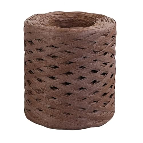 XUWEWI Raffiaband 4 Rolle 200 cm DIY Bast Papier Band Dekoration Hochzeit for Natürliche Papier Schnur Geschenk Ostern Verpackung Handwerk Verpackung Für Dekoration Weben Florist(Coffee) von XUWEWI